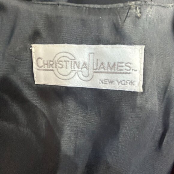 Christina James Women's V-Neck Plaid Vest Red Black Frog Button Holiday Tie-Back - Picture 3 of 7